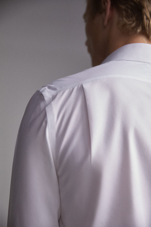 Pedro del Hierro Camisa de vestir Tech-Non Iron lisa tailored Blanco
