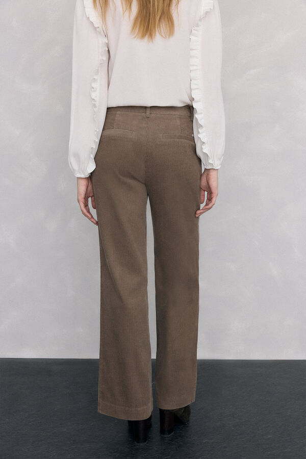 Pedro del Hierro Cal&ccedil;as de veludo cl&aacute;ssicas de perna larga Marrom