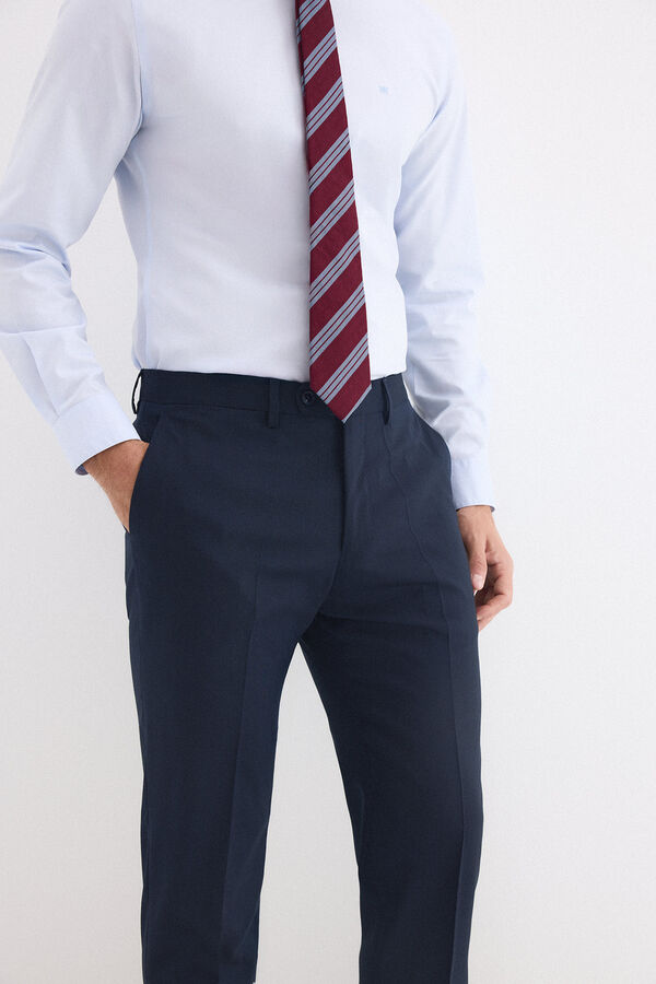 Pedro del Hierro Cal&ccedil;as slim bi-stretch em canvas Azul