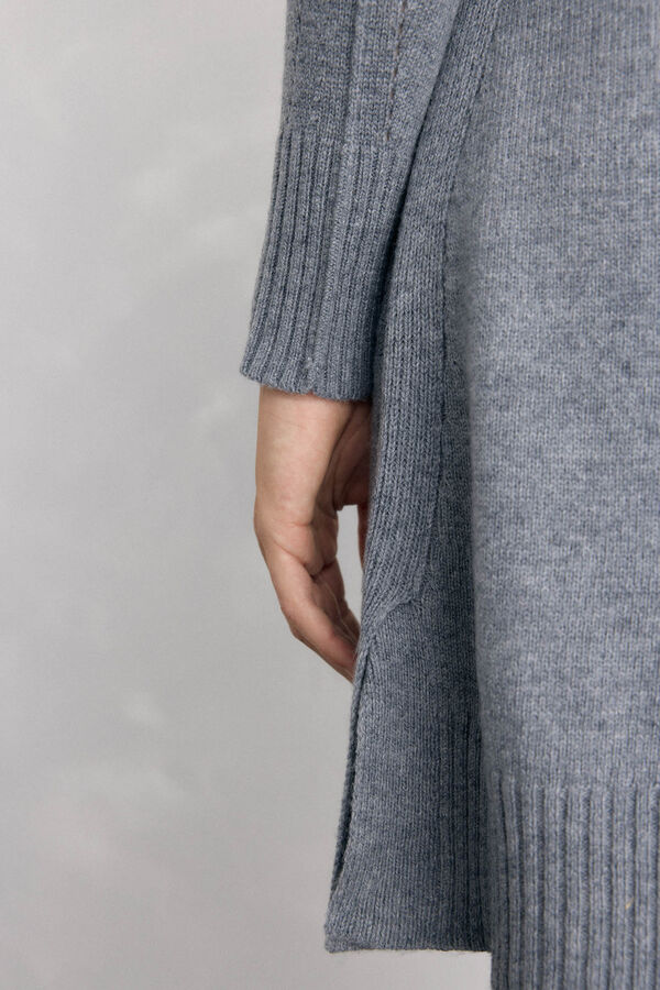 Pedro del Hierro Vestido de punto costura central lana Gris