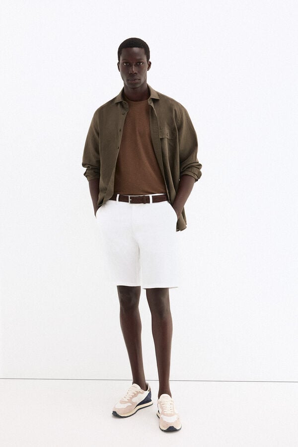 Pedro del Hierro Bermuda chino regular Branco