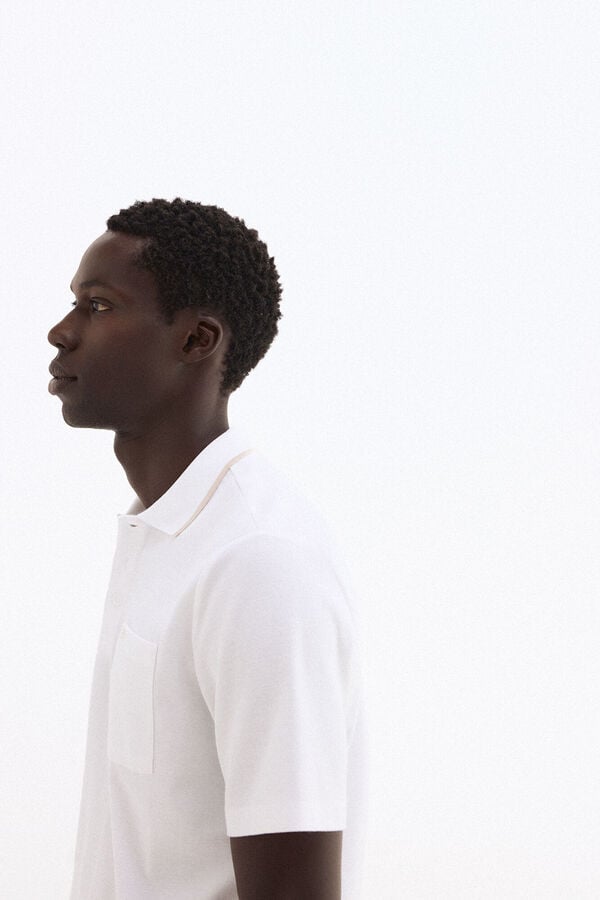 Pedro del Hierro Polo com textura Branco