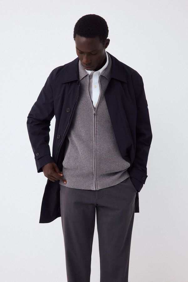 Pedro del Hierro Gabardina t&eacute;cnica Azul