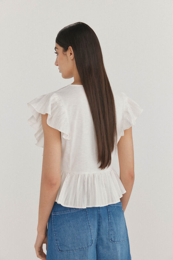 Pedro del Hierro Top combinado fantasia Ecru