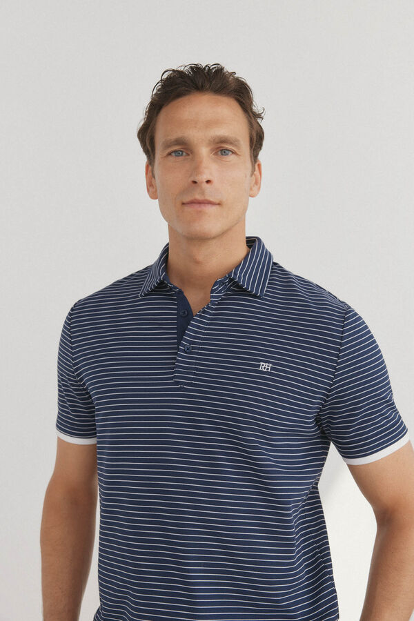 Pedro del Hierro Polo de rayas doble prenda Azul