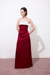 Pedro del Hierro Vestido comprido decote cai-cai Bordeaux