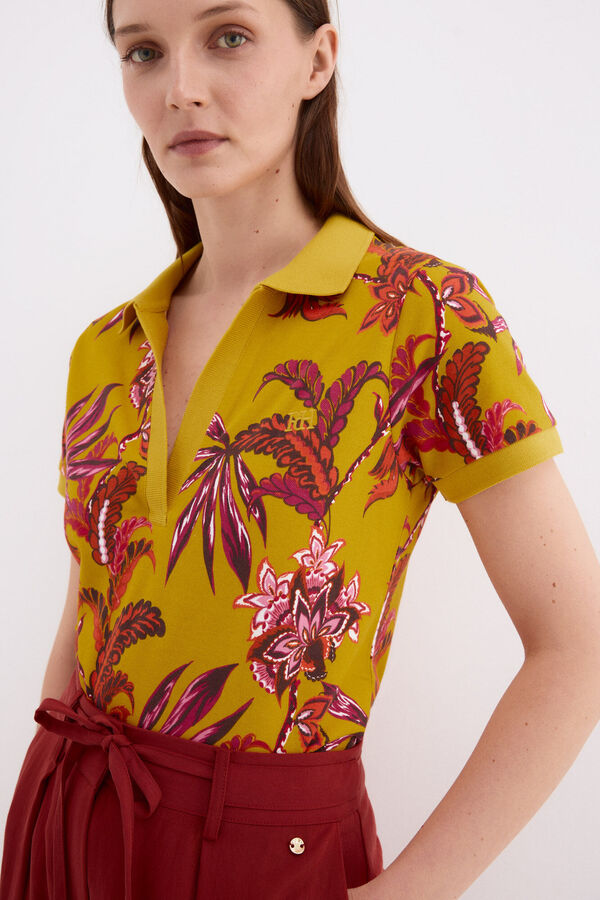 Pedro del Hierro Polo de manga curta estampado Amarelo