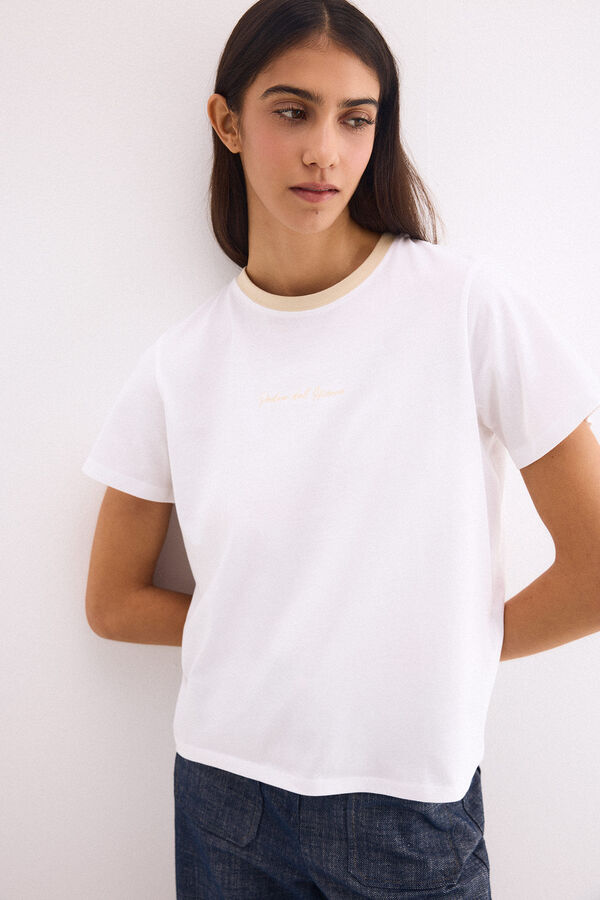 Pedro del Hierro T-shirt de contraste pedro del hierro Branco