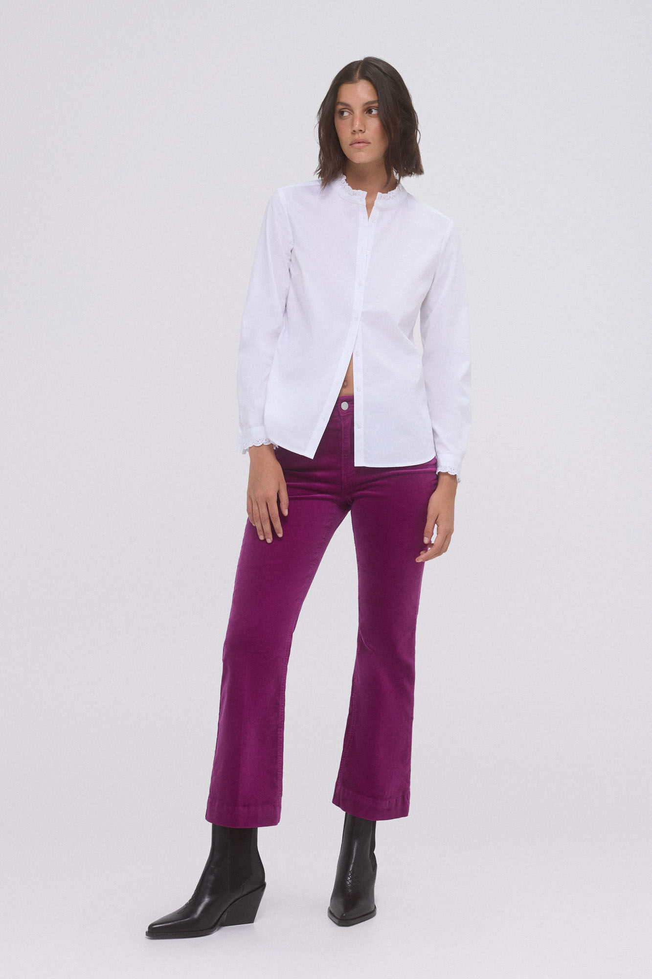 Pedro del Hierro Cal&ccedil;a flare de veludo