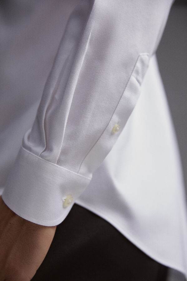 Pedro del Hierro Camisa de vestir tech-non iron estrutura tailored Branco