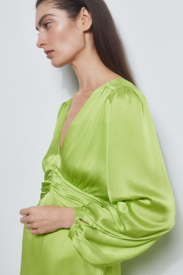 Pedro del Hierro Vestido largo satinado Amarillo