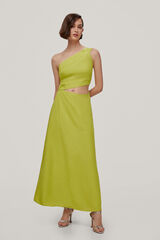 TFP by Tamara Falcó CELINA. VESTIDO ASIMETRICO CUT OUT Amarillo