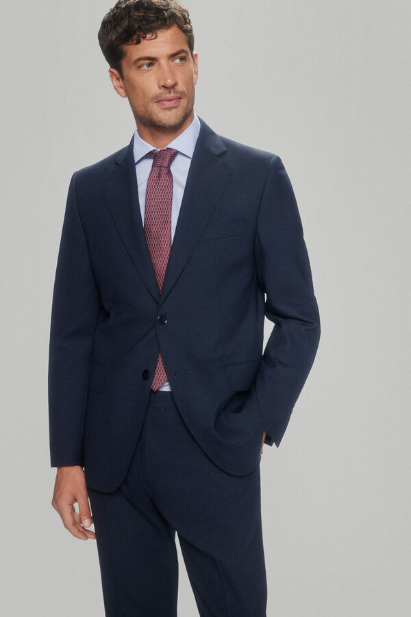 Pedro del Hierro Blazer em micro xadrez tailored Azul