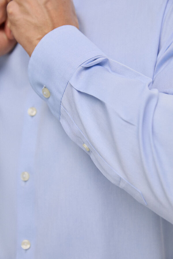 Pedro del Hierro Camisa vestir non iron y antimanchas lisa classic fit Azul