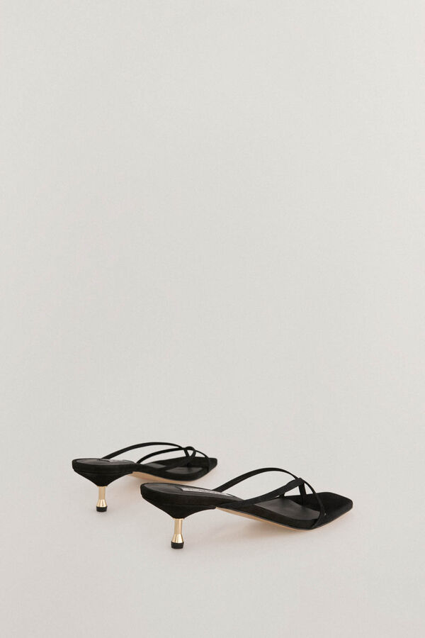 Pedro del Hierro Sandalia Mule Tac&oacute;n Dorado Negro