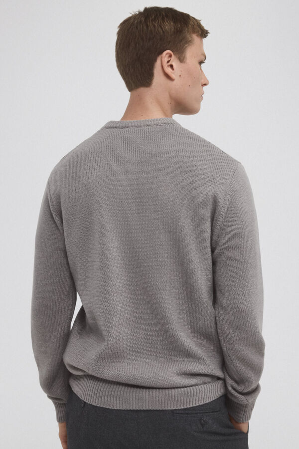 Pedro del Hierro Jersey lana fantas&iacute;a cuello redondo Gris
