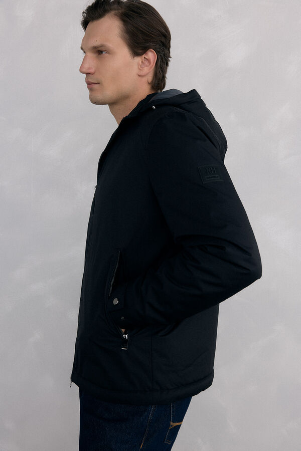 Pedro del Hierro Jaqueta com fecho-&eacute;clair e capuz Preto