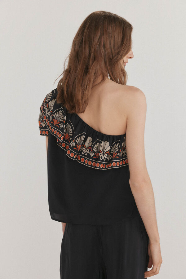 Pedro del Hierro Top asim&eacute;trico estampado Naranja