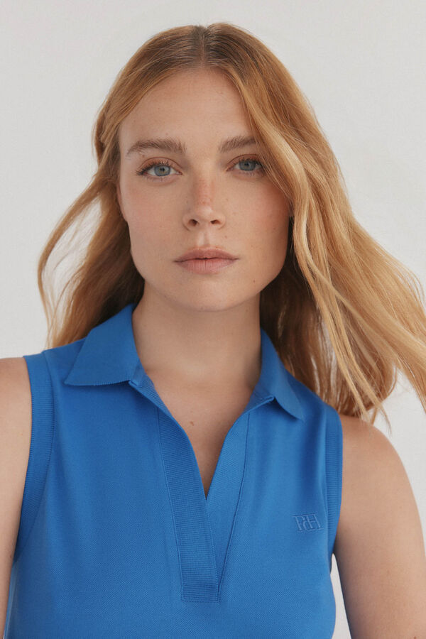 Pedro del Hierro Vestido polo largo sin mangas Turquesa