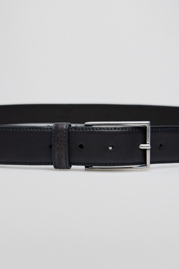 Pedro del Hierro Cinto liso pele Azul