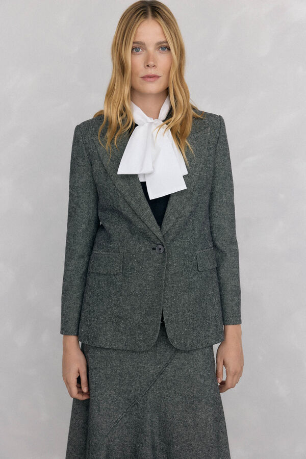Pedro del Hierro Blazer Cheviot Cizento