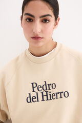 Pedro del Hierro Sweatshirt activewear com logo Ecru