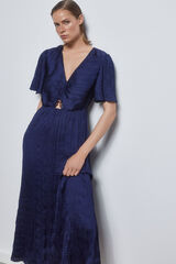 Pedro del Hierro Vestido plisado irregular Azul