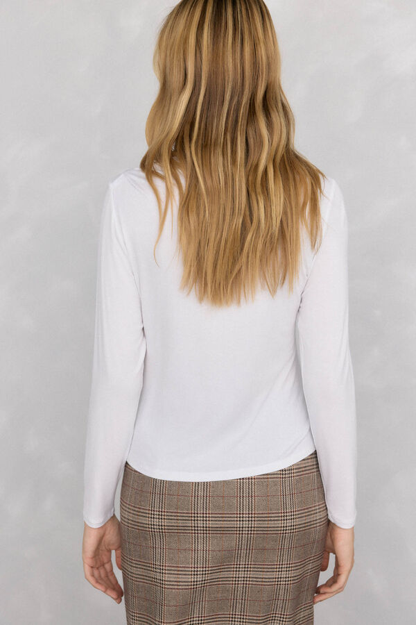 Pedro del Hierro Camiseta fluida con pu&ntilde;os Blanco