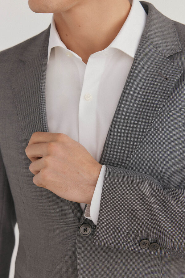 Pedro del Hierro Americana ojo de perdiz bi-stretch slim fit Gris