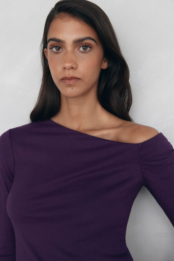 Pedro del Hierro Camiseta off shoulder Morado