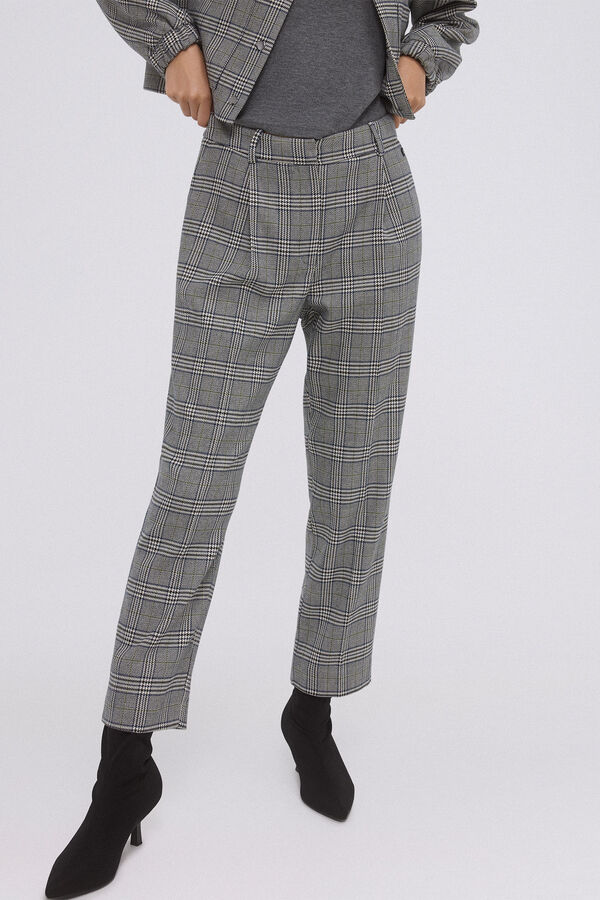 Pedro del Hierro Pantalon traje cuadros Gris