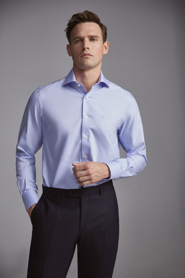 Pedro del Hierro Camisa vestir tech-non ferro simples cl&aacute;ssico Azul