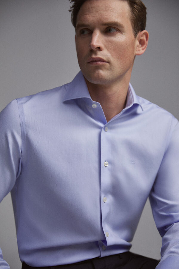 Pedro del Hierro Camisa vestir tech-non ferro simples cl&aacute;ssico Azul