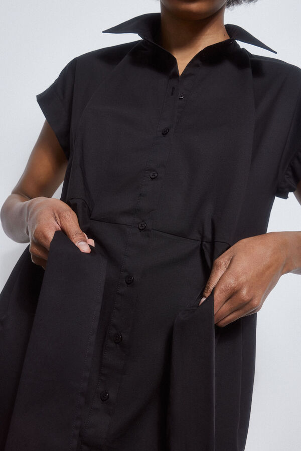 Pedro del Hierro Vestido camisero lazada Negro