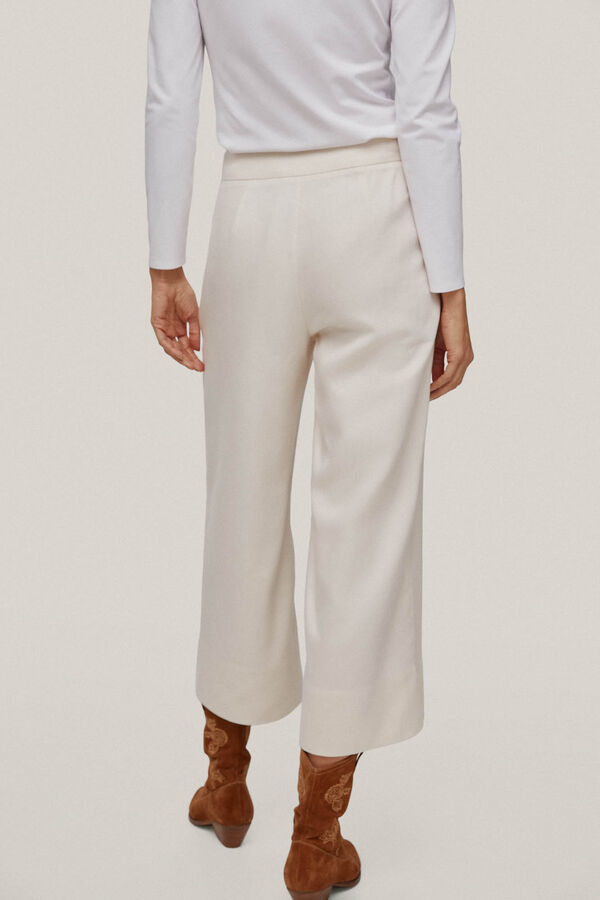 Pedro del Hierro Calças cropped culotte com botões Beige