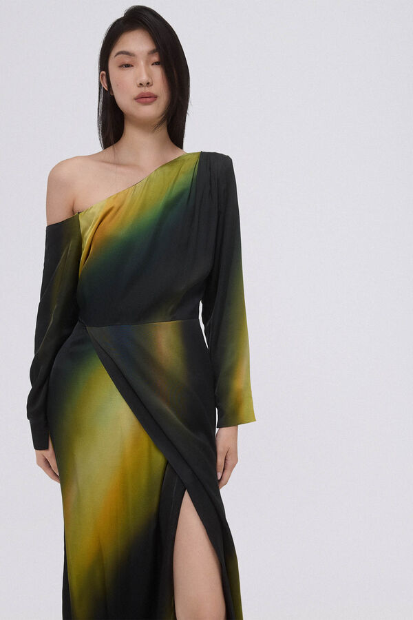 Pedro del Hierro Vestido estampado largo Verde