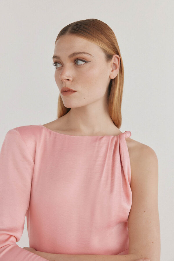 Pedro del Hierro Vestido asim&eacute;trico nudo Rojo