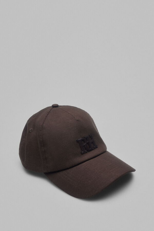 Pedro del Hierro Gorra visera textil lino Marr&oacute;n