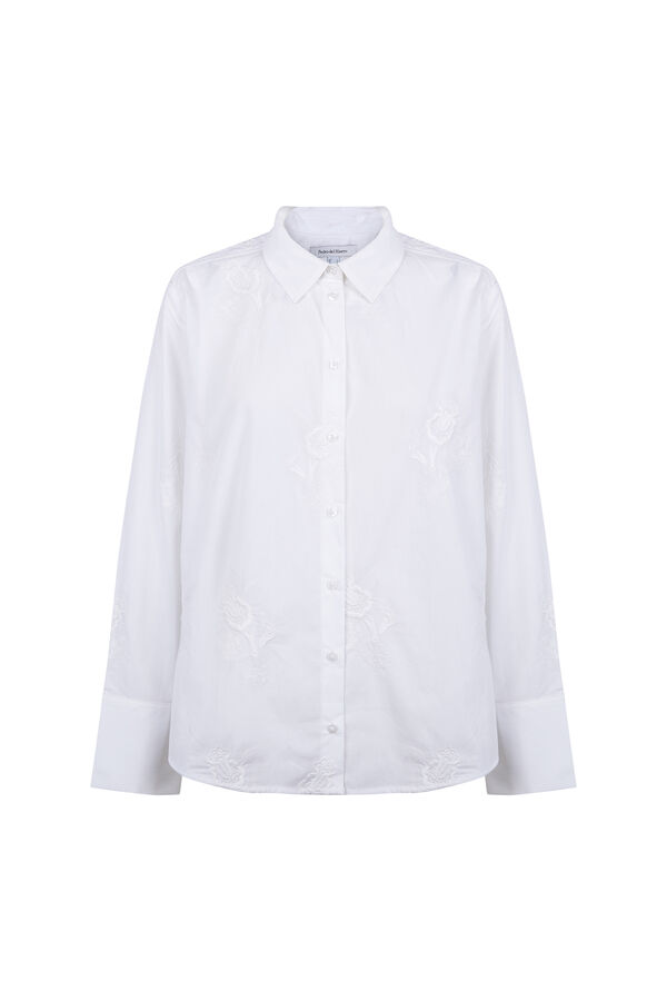 Pedro del Hierro Camisa ampla bordada Branco