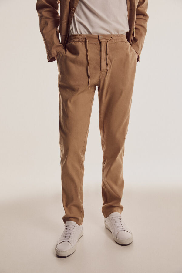 Pedro del Hierro Cal&ccedil;as com cord&otilde;es Beige