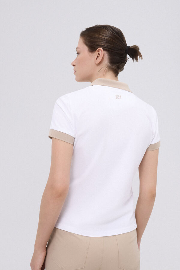 Pedro del Hierro Pólo de golfe de manga curta Ecru