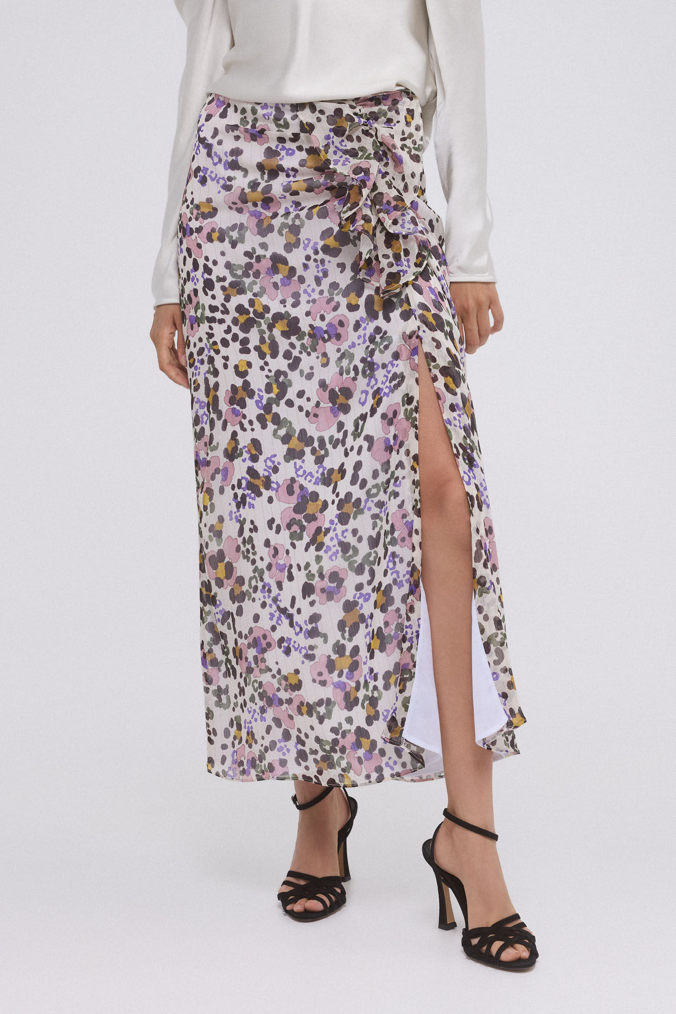 Pedro del Hierro Falda larga estampada abertura