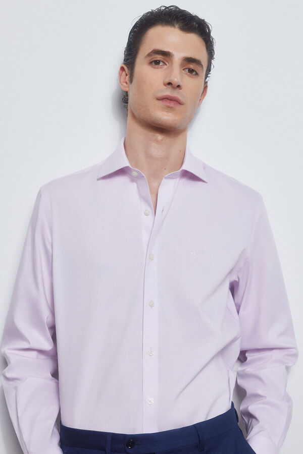 Pedro del Hierro camisa formal lisa non iron + antimanchas Rosa