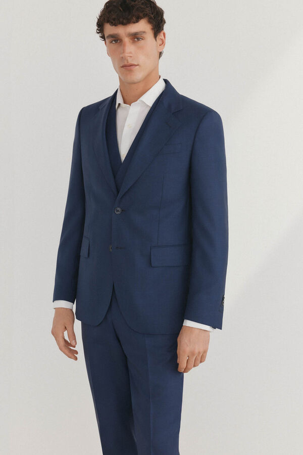 Pedro del Hierro Americana cuadros slim fit Azul