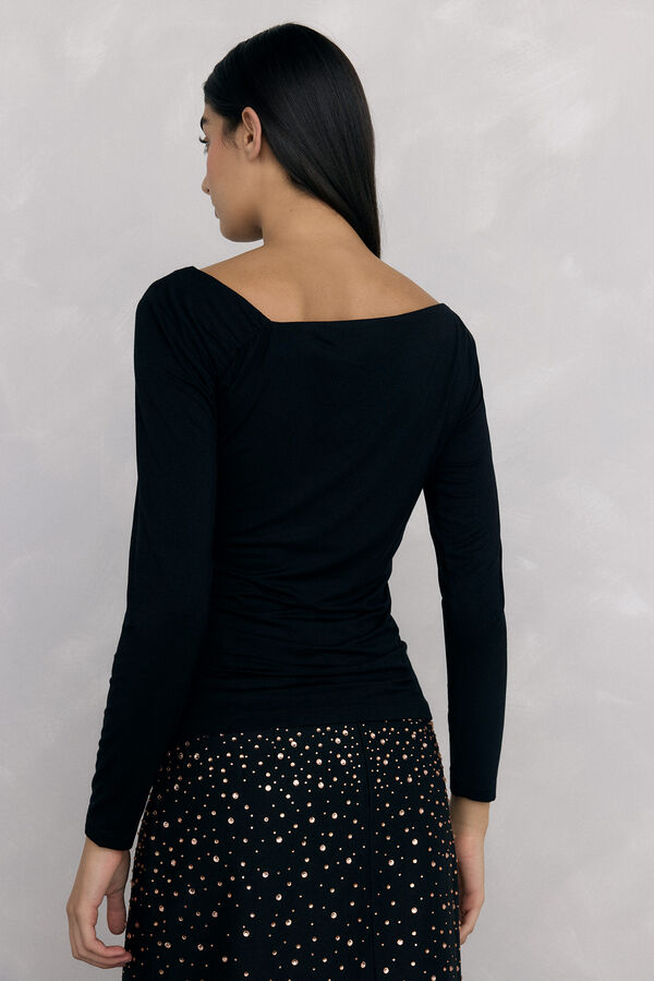 Pedro del Hierro Camiseta assim&eacute;trica Preto