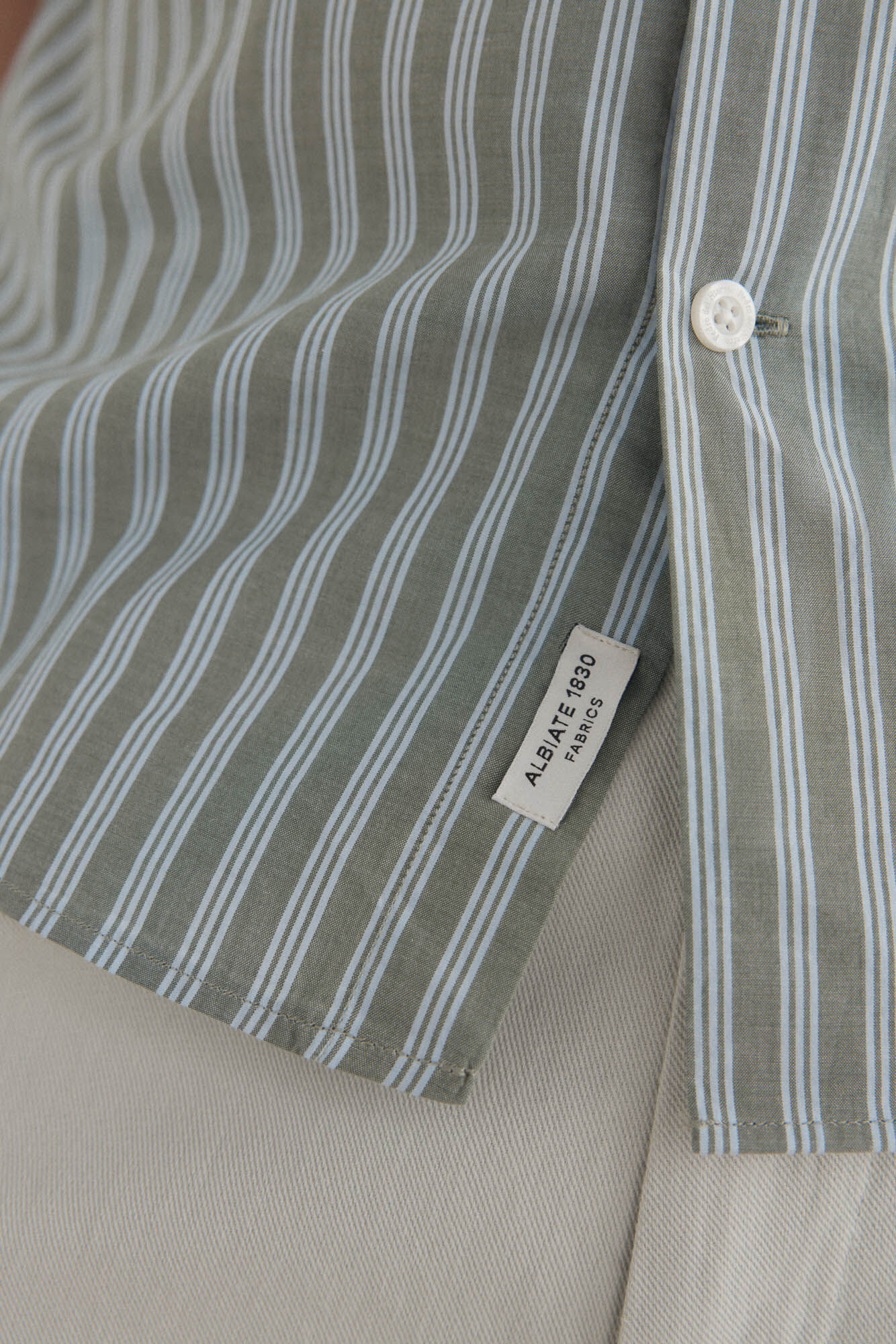 Pedro del Hierro Camisa riscas tecido italiano