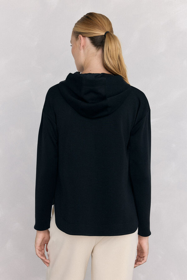 Pedro del Hierro Sudadera capucha logo soft touch Negro