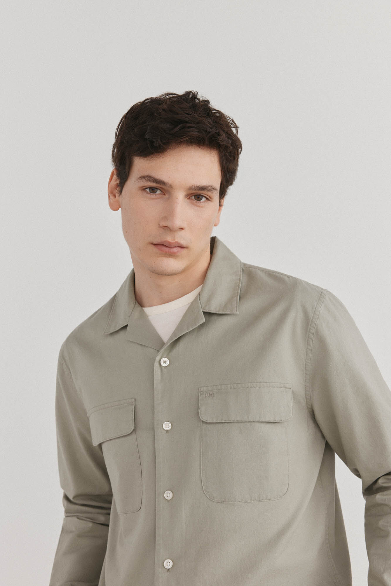 Pedro del Hierro Sobrecamisa algod&atilde;o linho