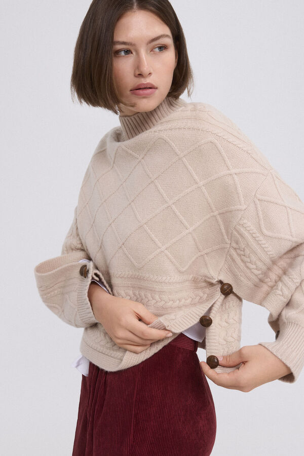 TFP by Tamara Falcó Jersey oversize ochos y rombos Marrón