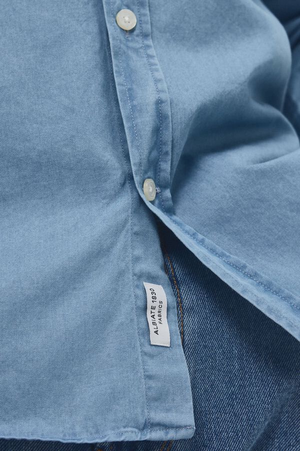 Pedro del Hierro Camisa denim de tecido italiano Azul